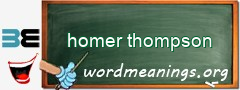 WordMeaning blackboard for homer thompson